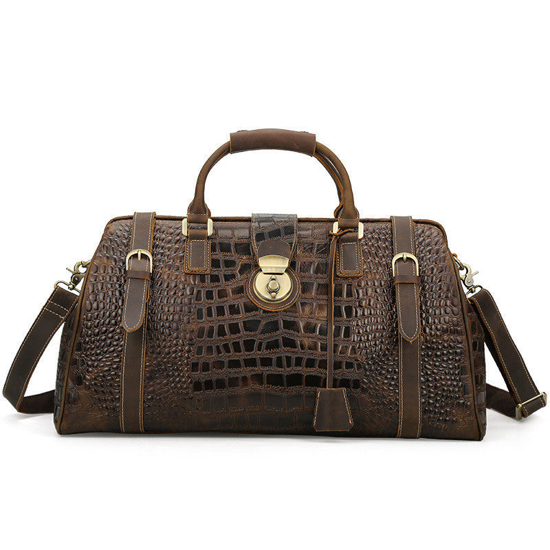 Trendy Men's Leather Pattern Travel Bag