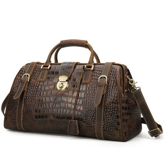 Trendy  Men's Leather Pattern Travel Bag