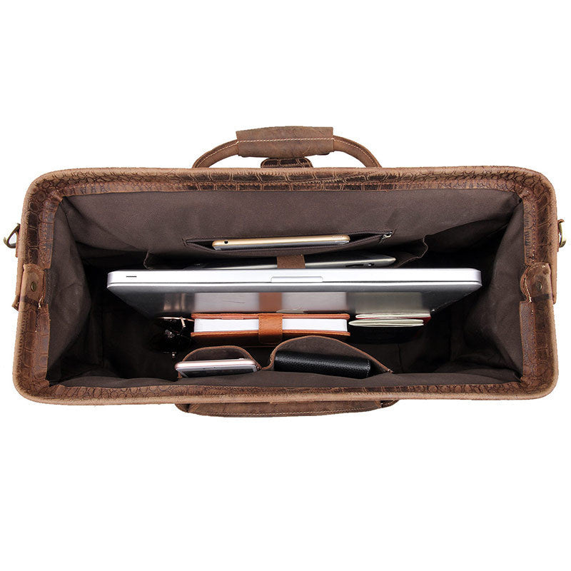 Trendy  Men's Leather Pattern Travel Bag