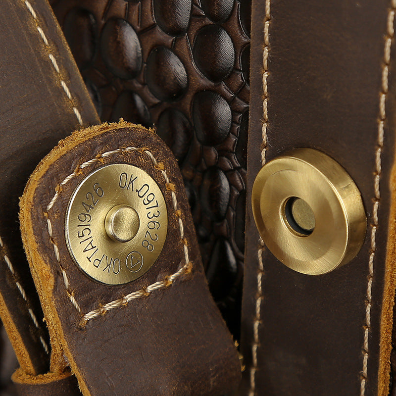 Trendy  Men's Leather Pattern Travel Bag